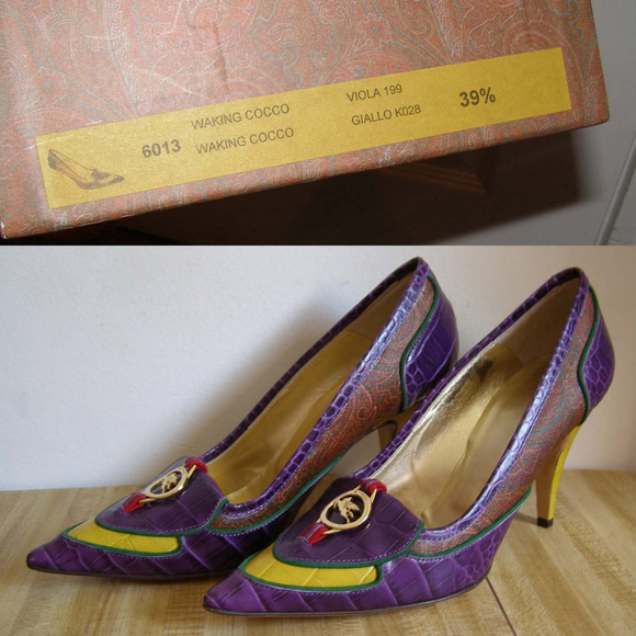 Stunning Etro paisley & croc embossed pumps 8.5 - Picture 3 of 8